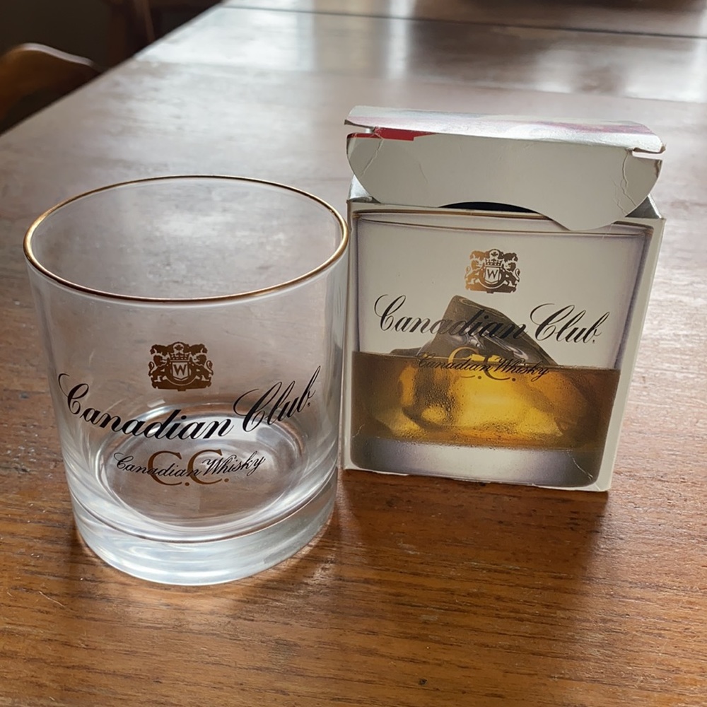 VTG Canadian Club Whiskey Windsor logo drink glass